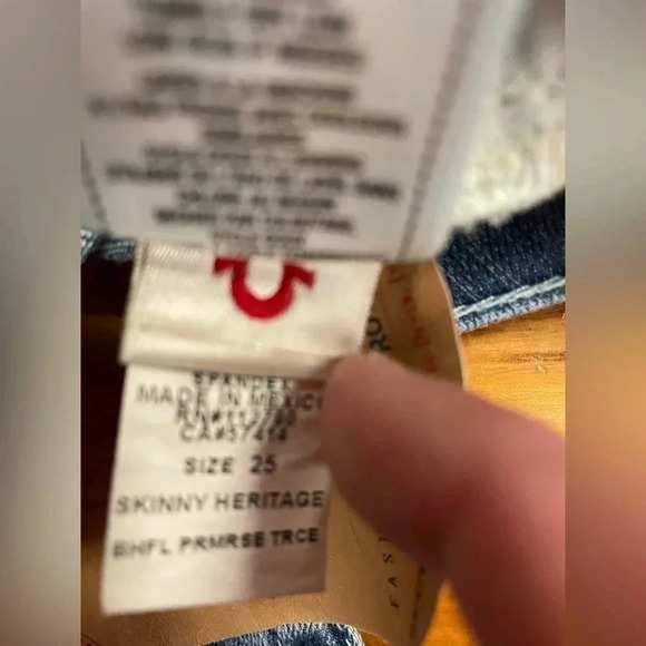 True Religion Skinny Heritage Jeans  Size 25 - Picture 12 of 14